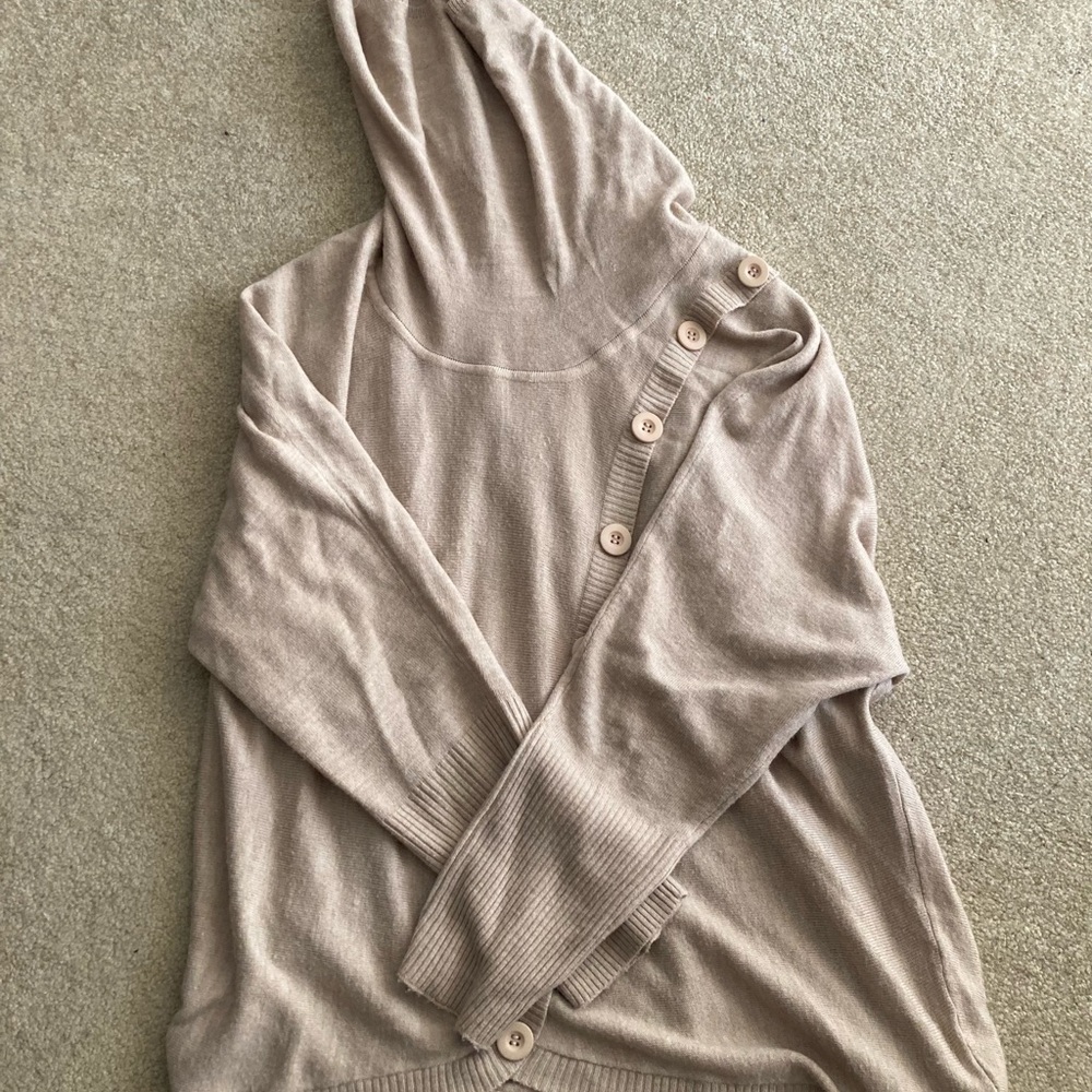 Notations Taupe Button-Up Cardigan